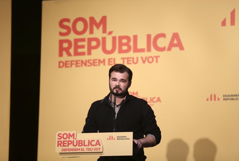 Acte de campanya a Mataró amb Gabriel Rufián, Oriol Junqueras, Ester Capella, Xavier Roger i Andreu Francisco  1226#Quim Puig
