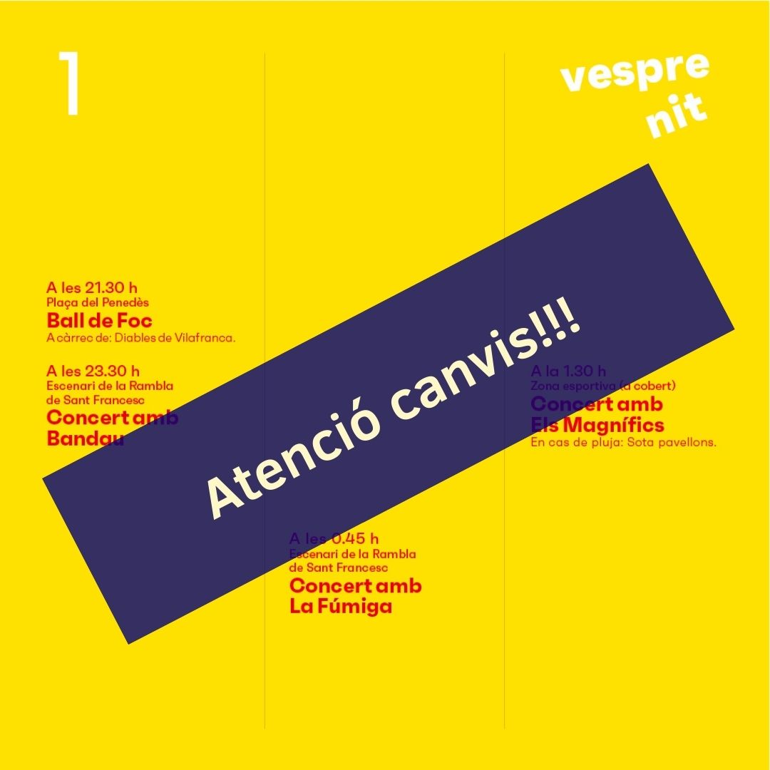 canvi concerts 1 setembre