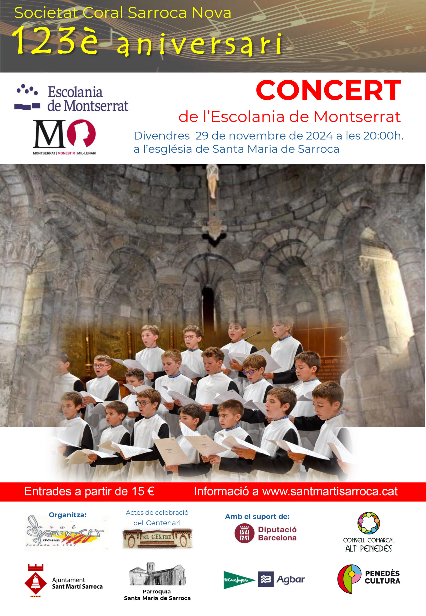 Cartell Concert Escolania Montserrat a Sant Martí Sarroca